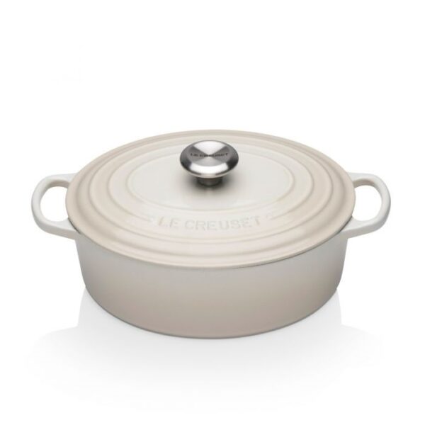 Le Creuset Evolution Casseruola Ovale in Ghisa con Coperchio 31 Cm Meringue