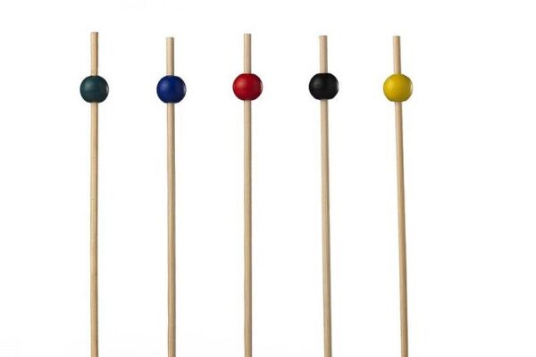 Spiedini Bambù Con Sfera Colori Assortiti 100 Pz
