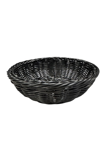 Cestino vogue nero tondo 20x6,5h cm leone