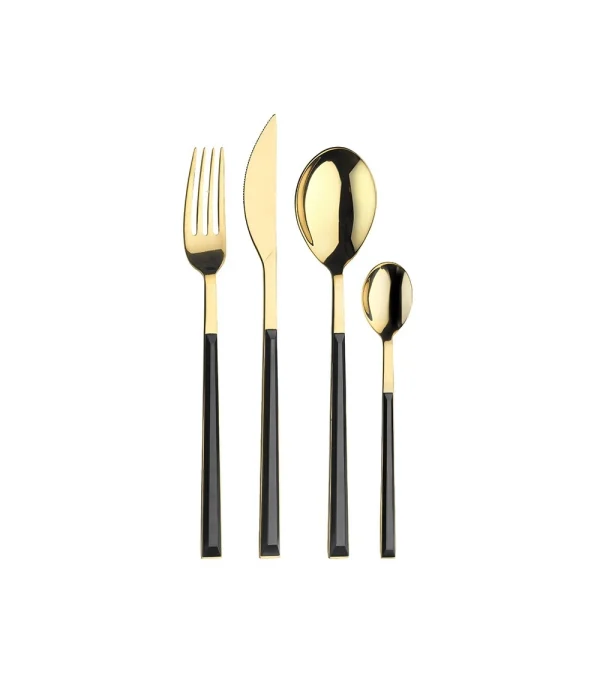 Servizio Posate 24 Pezzi Sushi Queen Gold & Black Per 6 Persone